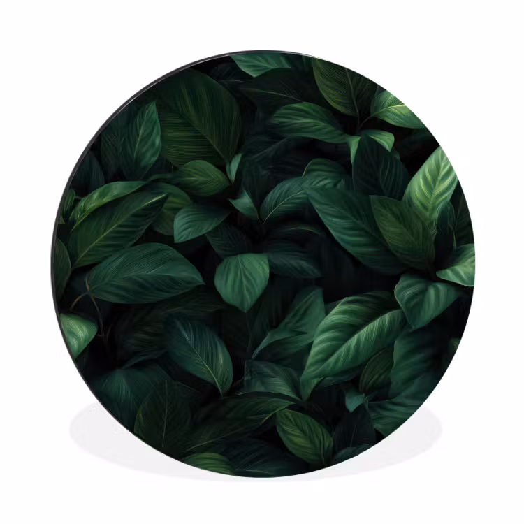 Wandcirkel - Aluminium - Bladeren - Ovaal - Groen - Nerven — 1