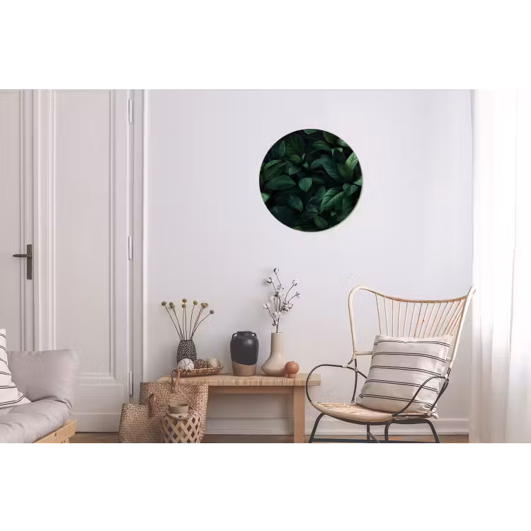 Wandcirkel - Aluminium - Bladeren - Ovaal - Groen - Nerven — 2