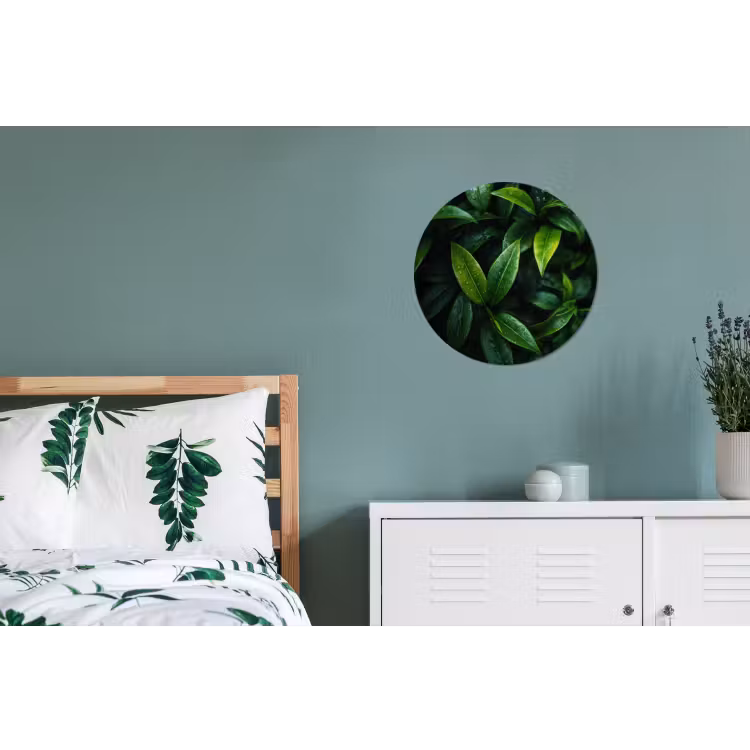 Wandcirkel - Aluminium - Bladeren - Regendruppels - Licht - Groen — 4