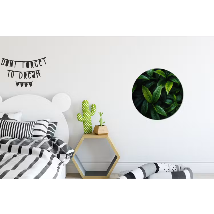 Wandcirkel - Aluminium - Bladeren - Regendruppels - Licht - Groen — 5