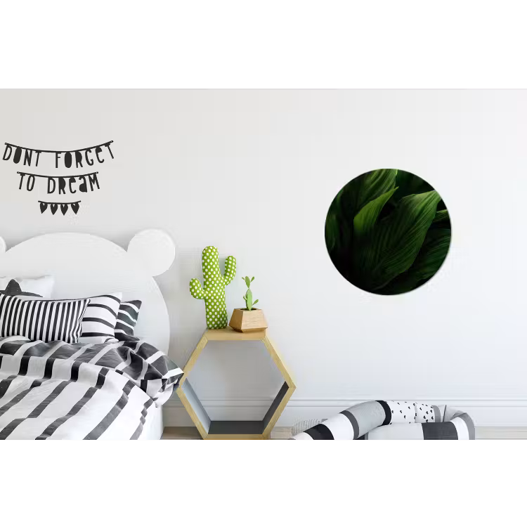 Wandcirkel - Aluminium - Bladeren - Schaduw - Groen - Textuur — 5