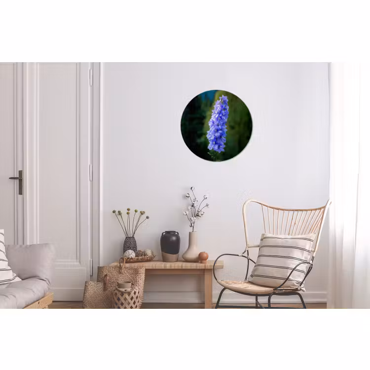 Wandcirkel - Aluminium - Bloemen - Blauw - Dennenboom — 2