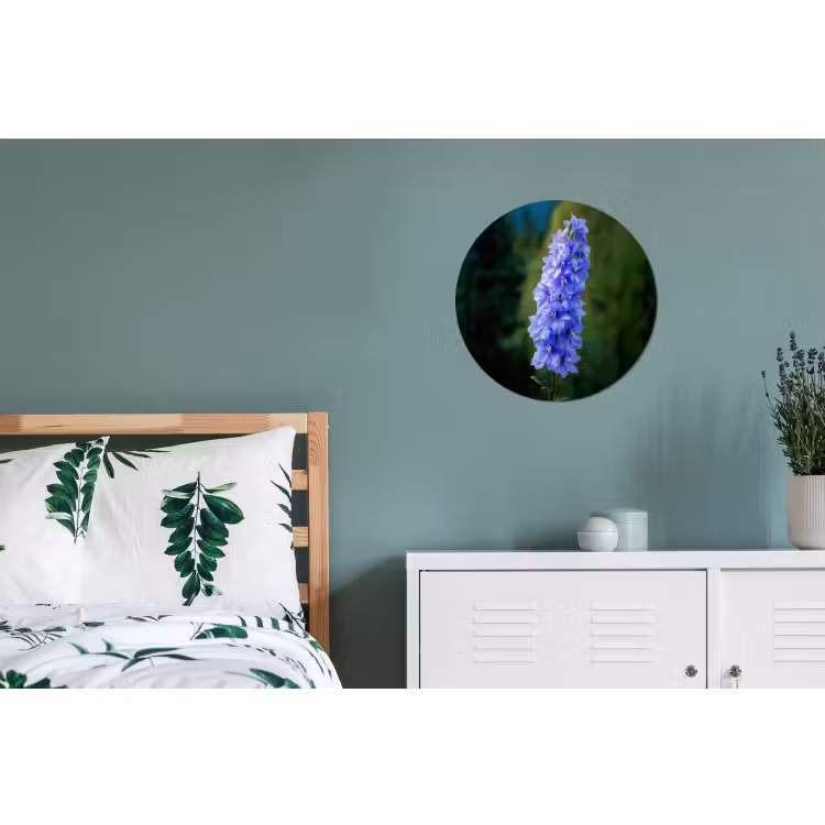 Wandcirkel - Aluminium - Bloemen - Blauw - Dennenboom — 4