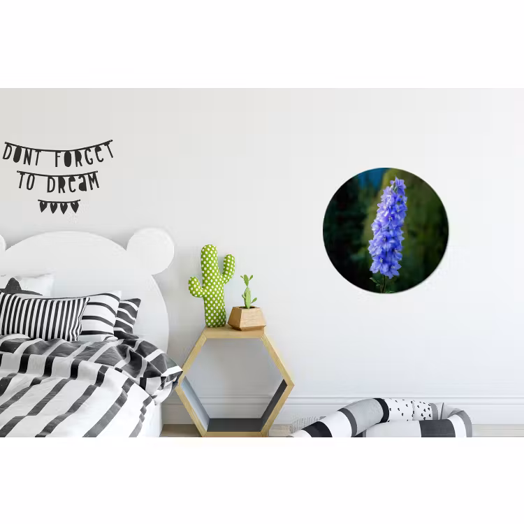 Wandcirkel - Aluminium - Bloemen - Blauw - Dennenboom — 5