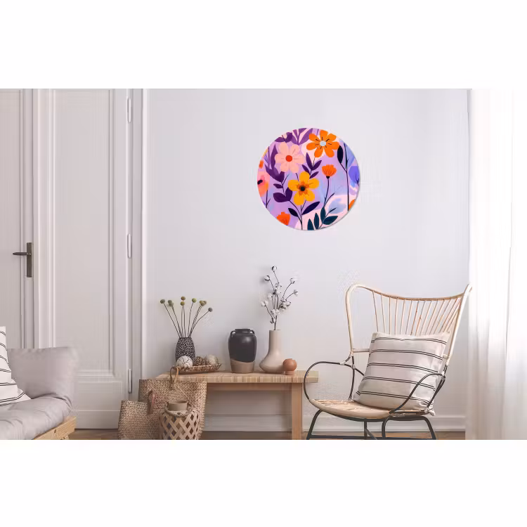 Wandcirkel - Aluminium - Bloemen - Kleurrijk - Bladeren — 2