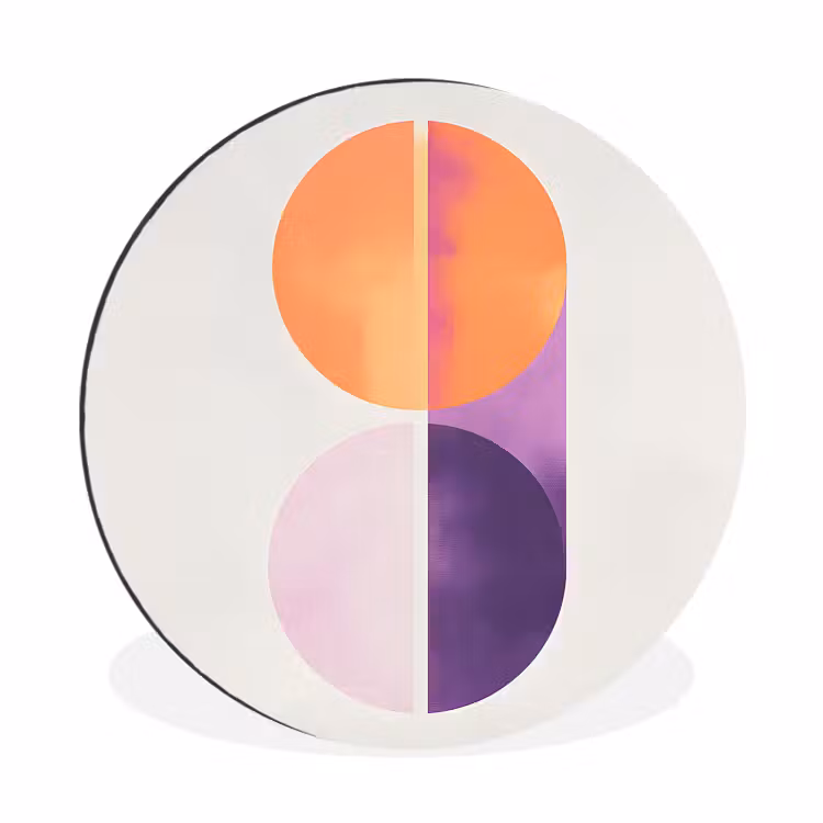 Wandcirkel - Aluminium - Cirkels - Abstract - Paars — 1