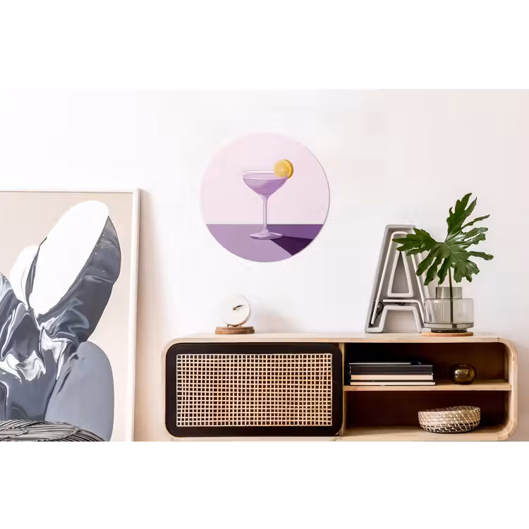 Wandcirkel - Aluminium - Cocktail - Paars - Minimalistisch - Citroen — 3