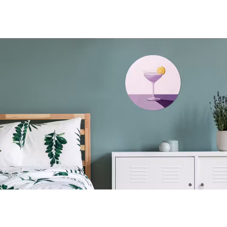 Wandcirkel - Aluminium - Cocktail - Paars - Minimalistisch - Citroen — 4
