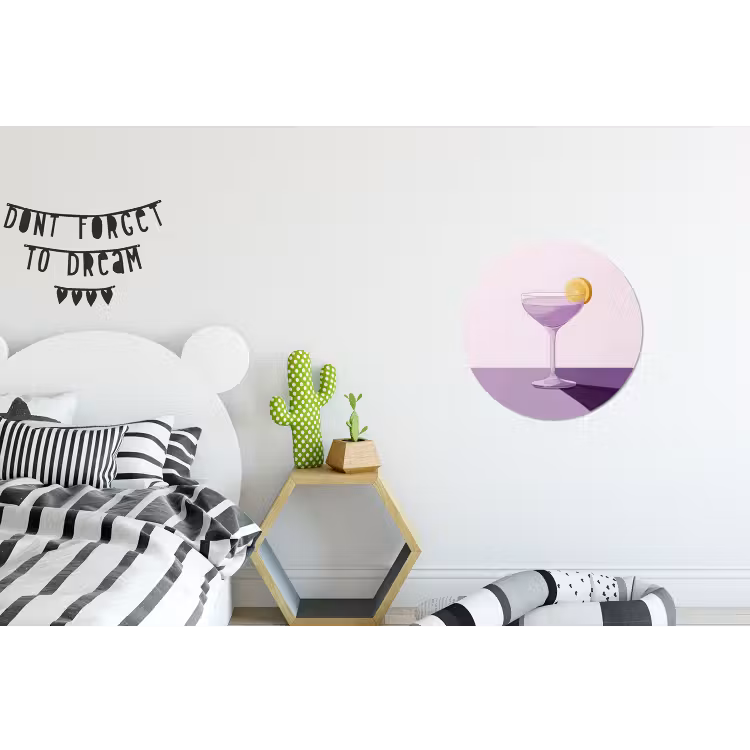 Wandcirkel - Aluminium - Cocktail - Paars - Minimalistisch - Citroen — 5