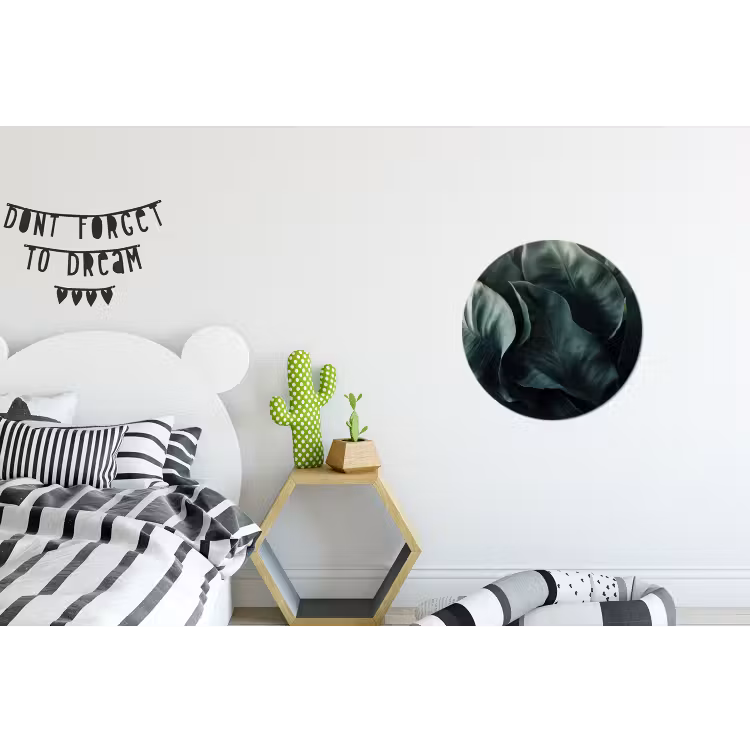 Wandcirkel - Aluminium - Groen - Bladeren - Glad - Nerven — 5