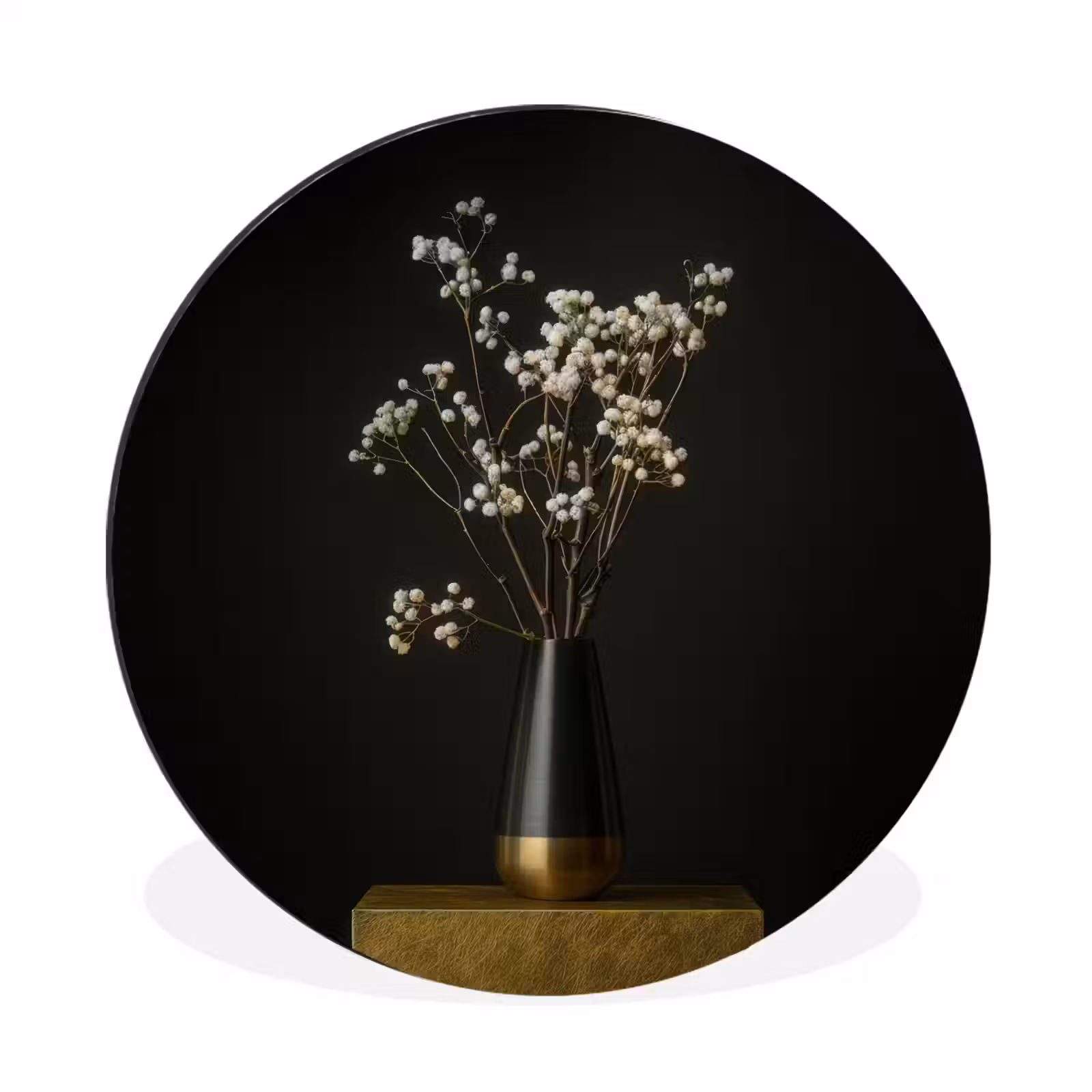 Wandcirkel - Aluminium - Bloembollen - Wit - Vaas - Minimalistisch — 1