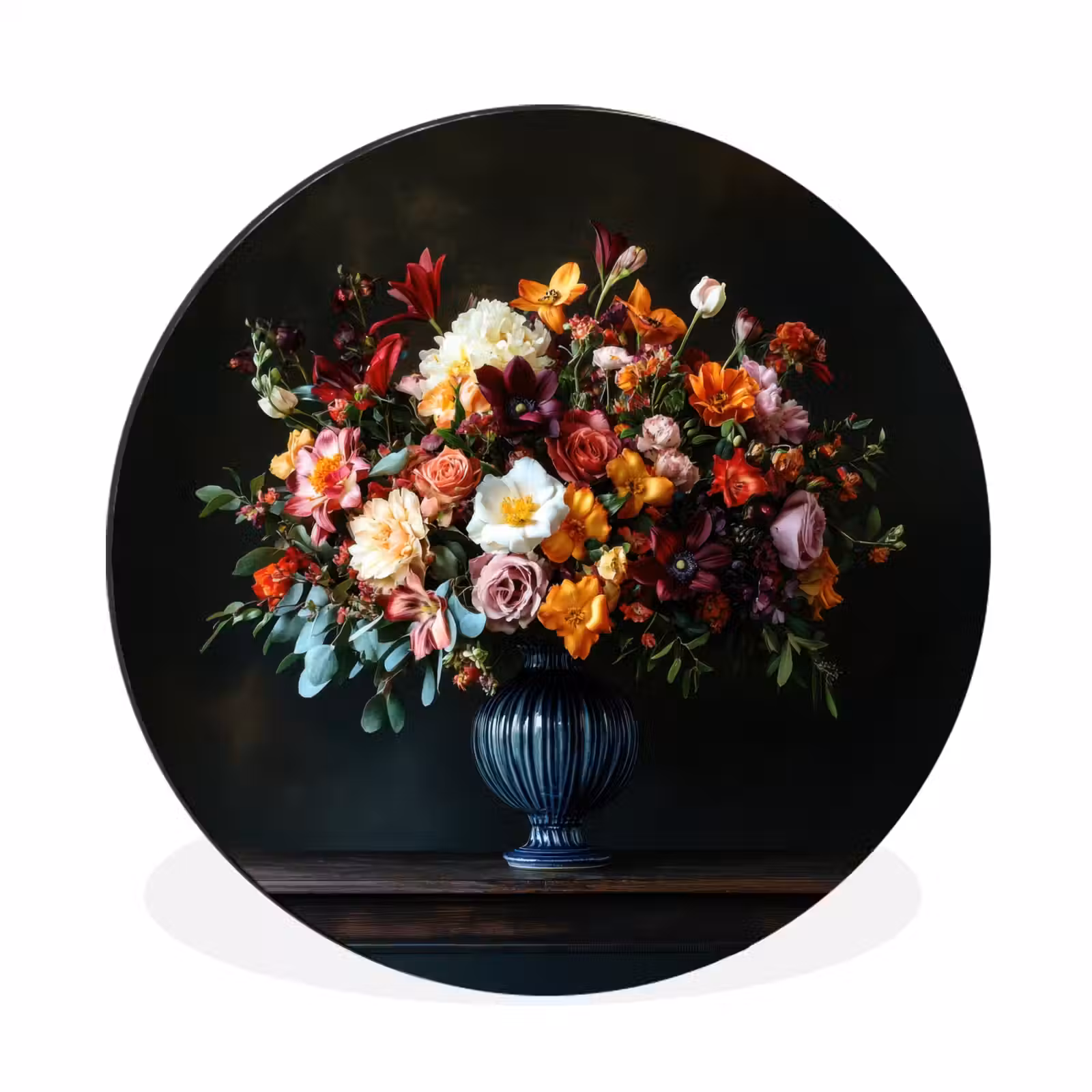 Wandcirkel - Aluminium - Groot - Bloemen - Vaas - Boeket — 1