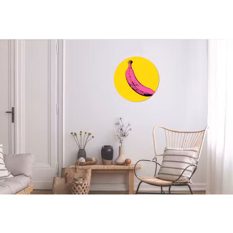 Wandcirkel - Aluminium - Banaan - Grafisch - Geel — 2