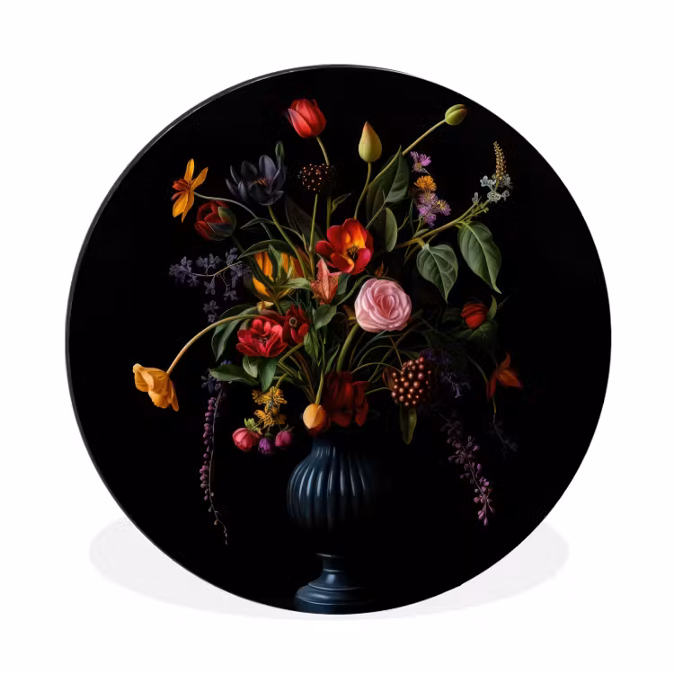 Wandcirkel - Aluminium - Bloemen - Bessen - Klassiek — 1