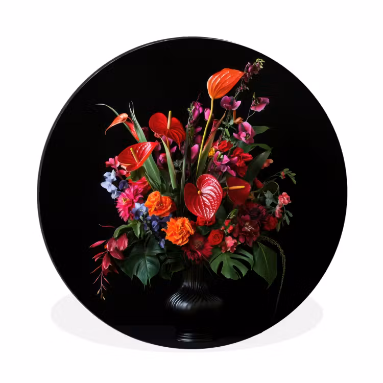 Wandcirkel - Aluminium - Bloemen - Boeket - Sierlijk — 1
