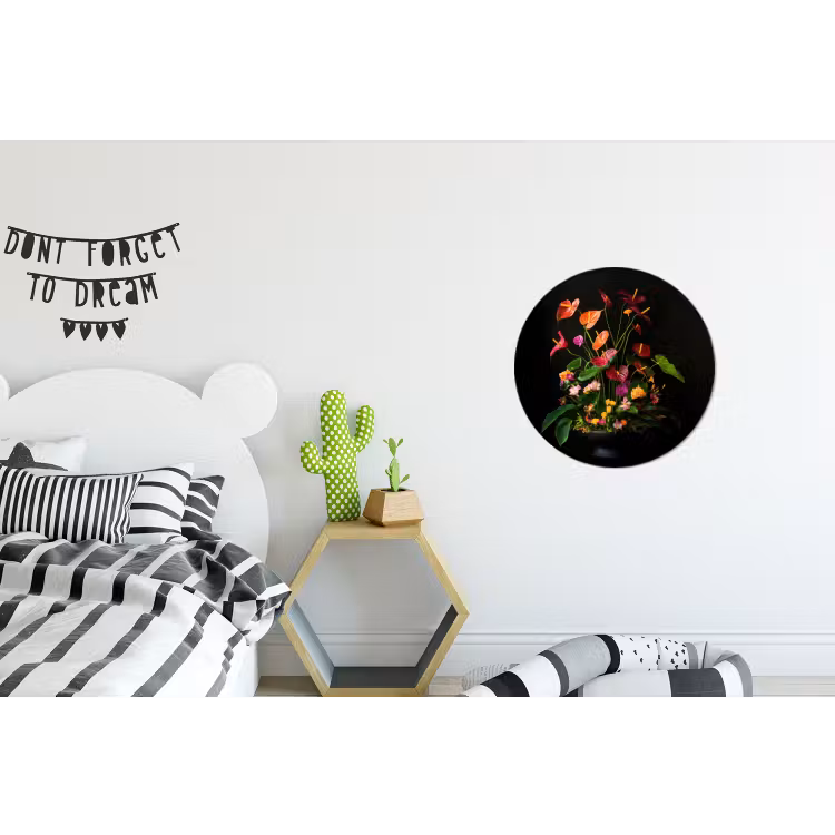 Wandcirkel - Aluminium - Bloemen - Vaas - Kleurrijk — 5