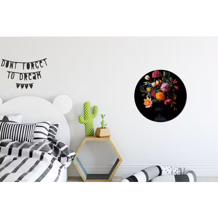 Wandcirkel - Aluminium - Boeket - Romantisch - Kleurrijk — 5