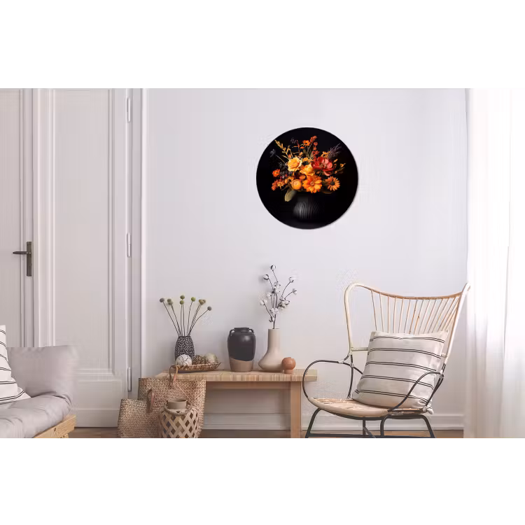 Wandcirkel - Aluminium - Herfst - Boeket - Oranje — 2