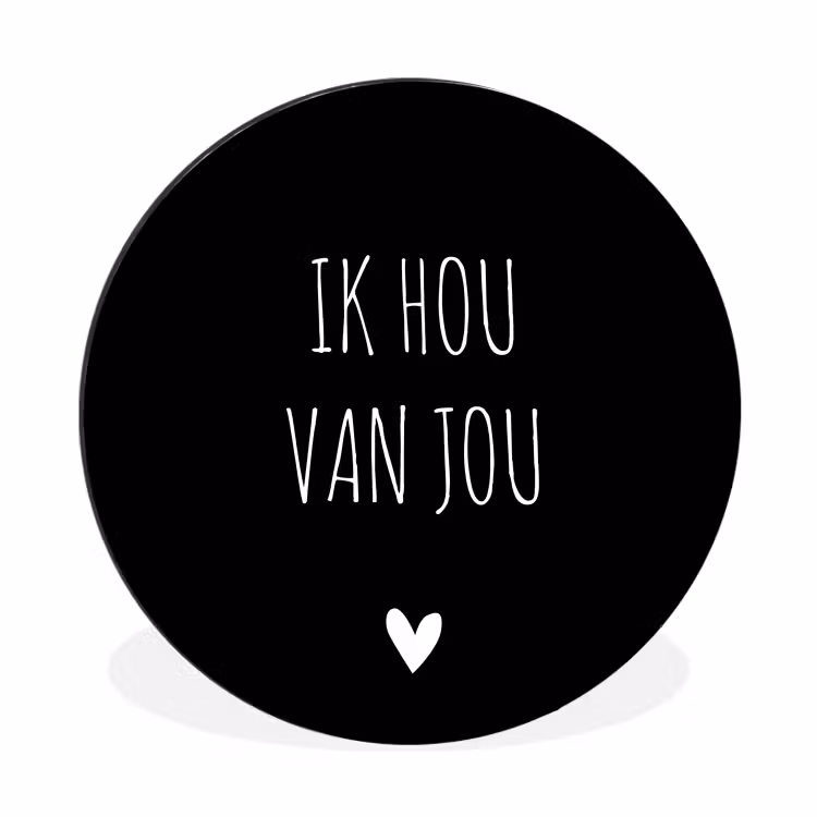Wandcirkel - Aluminium - Ik hou van jou - Spreuken - Quotes — 1