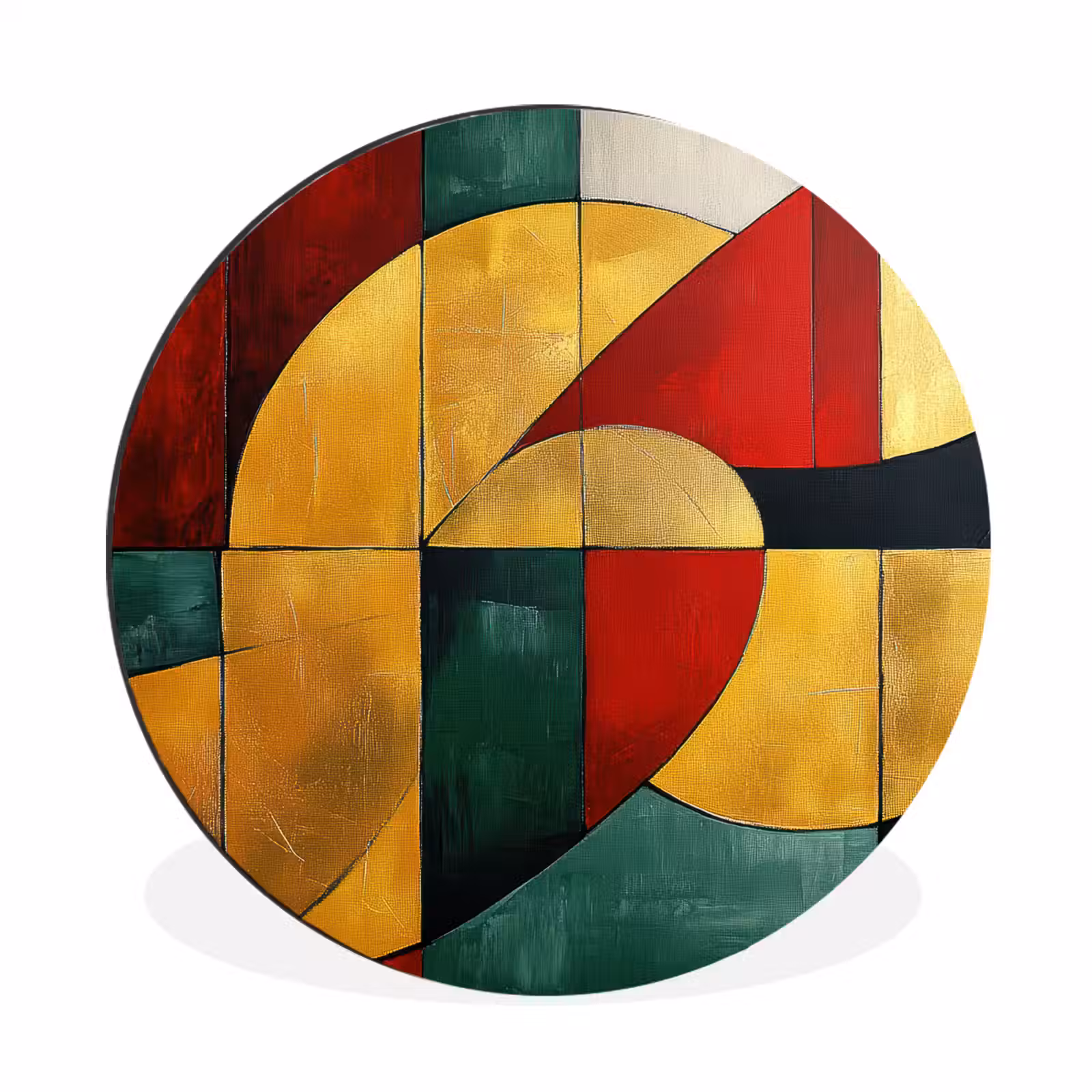 Wandcirkel - Aluminium - Abstract - Kerst - Goud - Rood - Groen — 1
