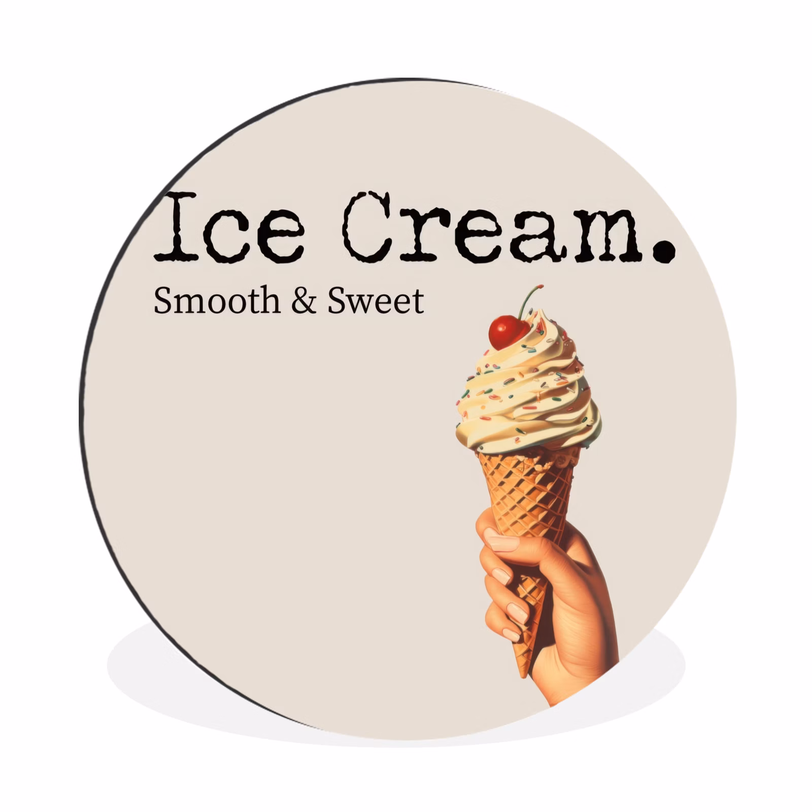 Wandcirkel - Aluminium - Ice cream - Softijs - Kleurrijk - Kers — 1