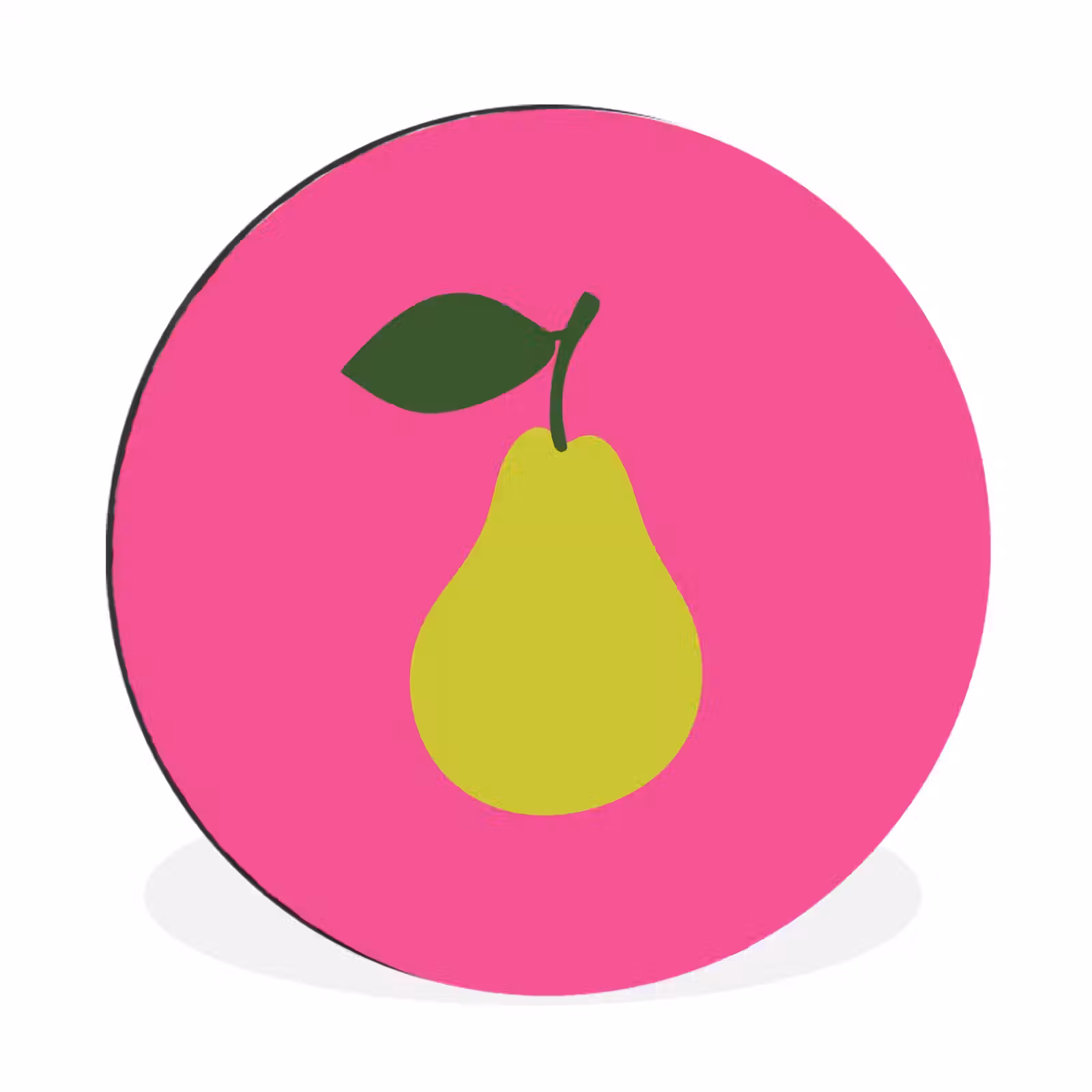 Wandcirkel - Aluminium - Illustratie - Fruit - Peer - Groen — 1