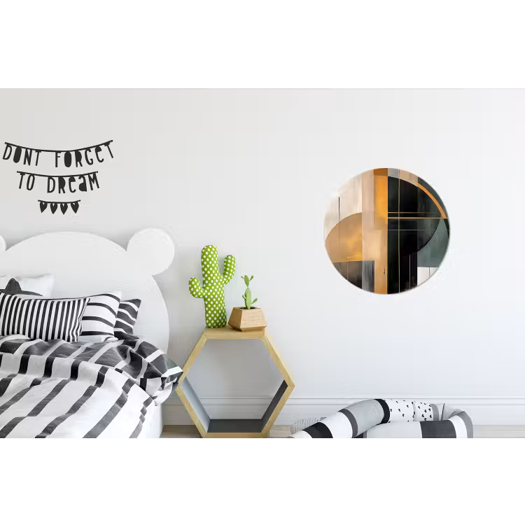 Wandcirkel - Aluminium - Abstract - Goud - Brons - Groen - Vormen - Modern — 5