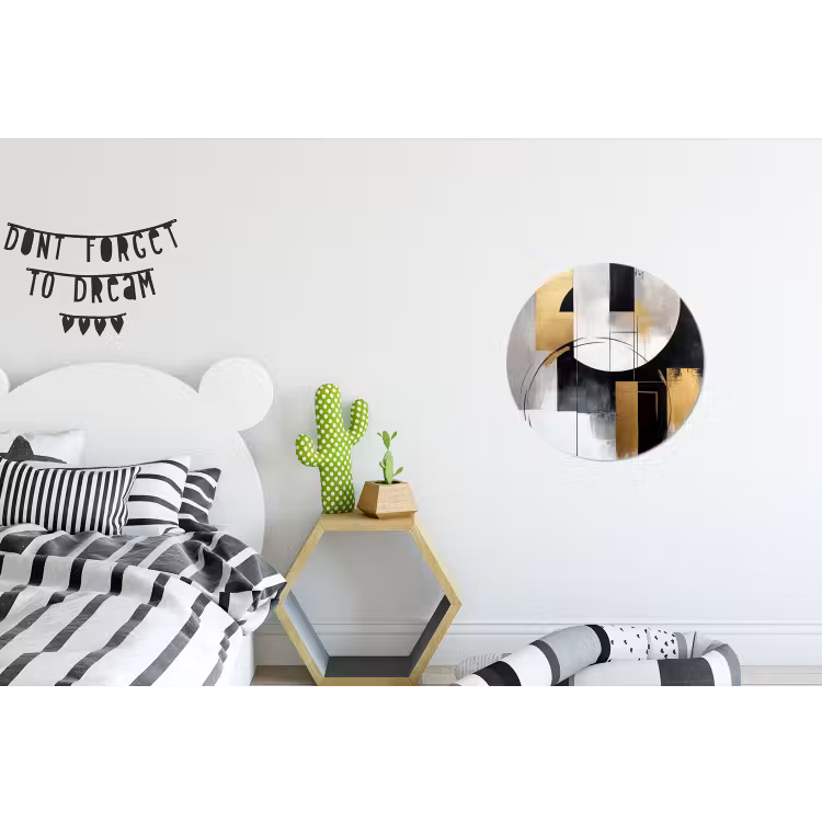 Wandcirkel - Aluminium - Abstract - Goud - Zilver - Vormen - Aesthetic — 5