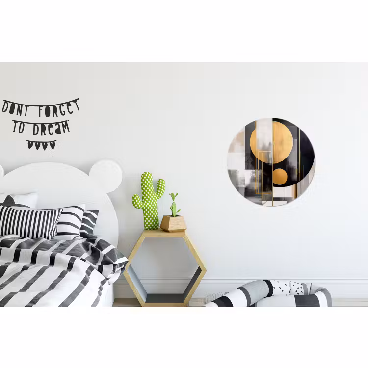 Wandcirkel - Aluminium - Abstract - Goud - Zilver - Vormen - Aesthetic - Modern — 5