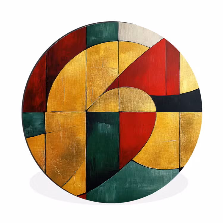 Wandcirkel - Aluminium - Abstract - Kerst - Goud - Rood - Groen — 1