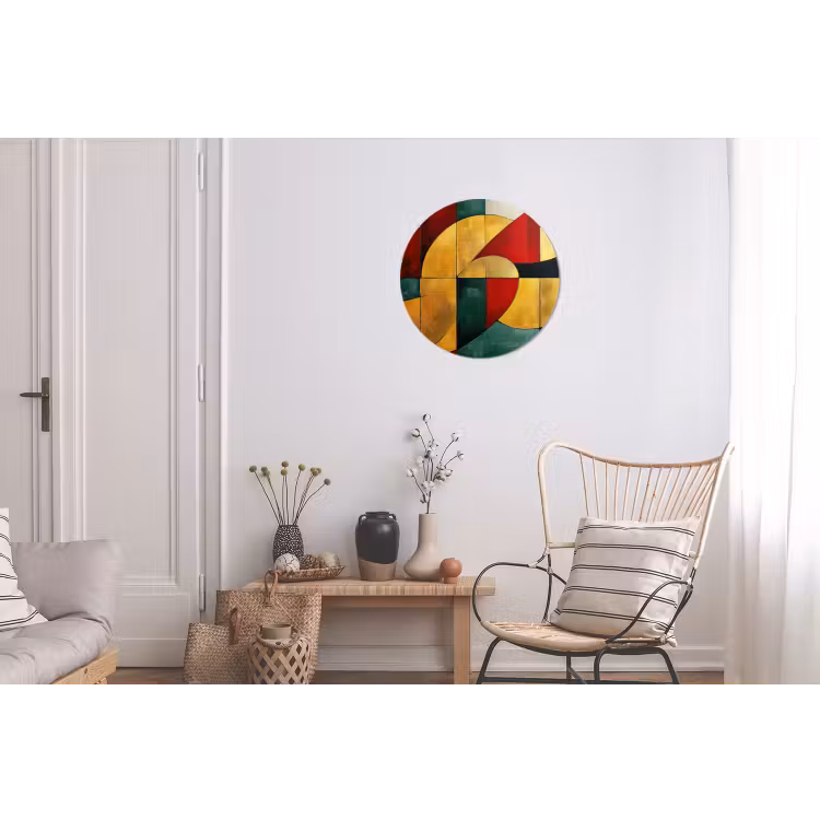 Wandcirkel - Aluminium - Abstract - Kerst - Goud - Rood - Groen — 2