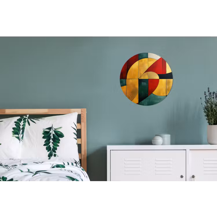 Wandcirkel - Aluminium - Abstract - Kerst - Goud - Rood - Groen — 4