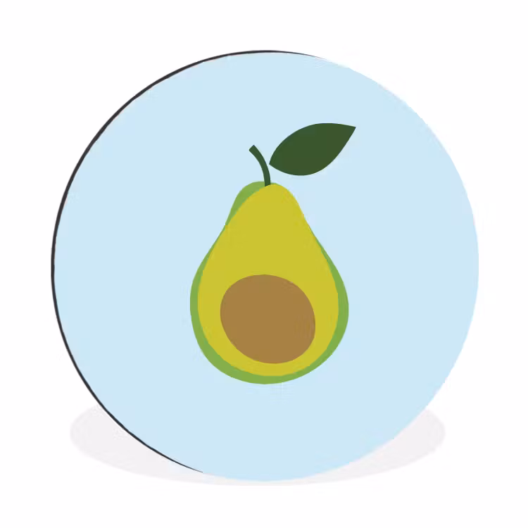 Wandcirkel - Aluminium - Avocado - Illustratie - Groene - Vrucht — 1