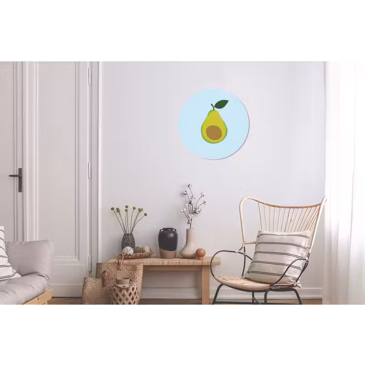 Wandcirkel - Aluminium - Avocado - Illustratie - Groene - Vrucht — 2