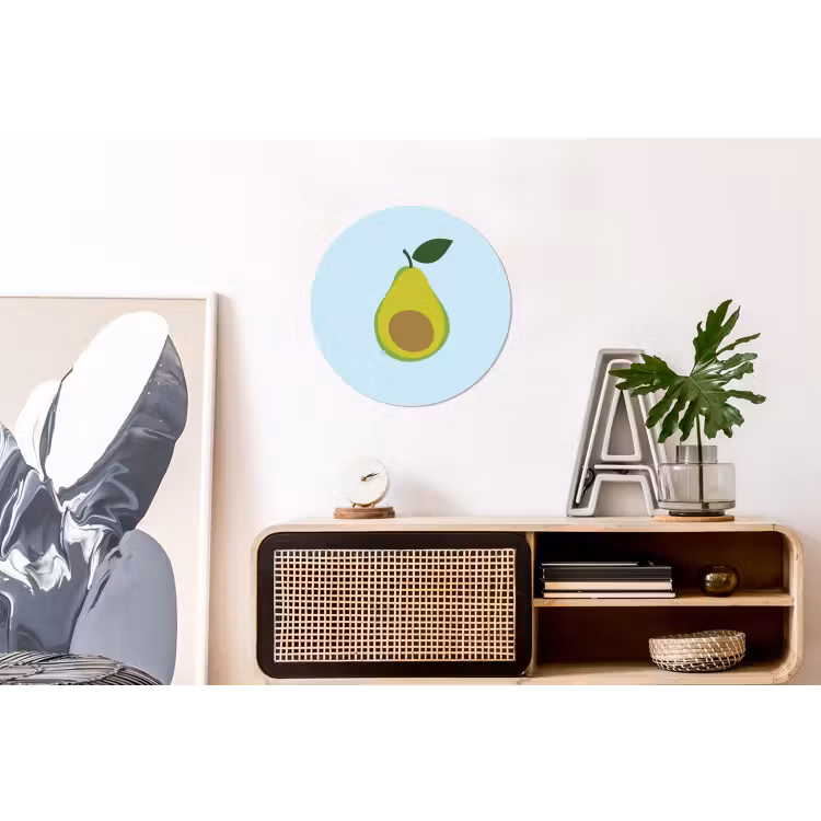 Wandcirkel - Aluminium - Avocado - Illustratie - Groene - Vrucht — 3
