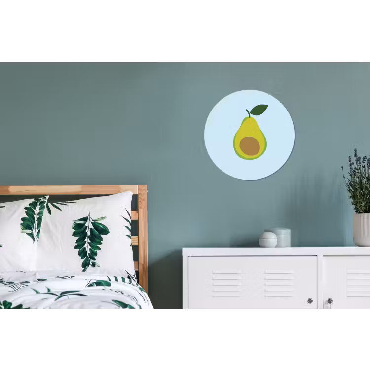 Wandcirkel - Aluminium - Avocado - Illustratie - Groene - Vrucht — 4