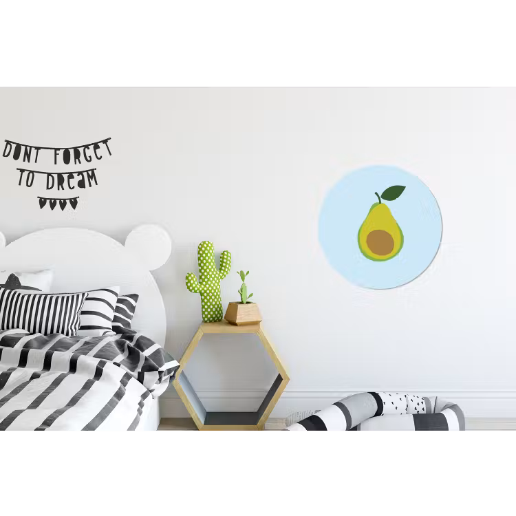 Wandcirkel - Aluminium - Avocado - Illustratie - Groene - Vrucht — 5