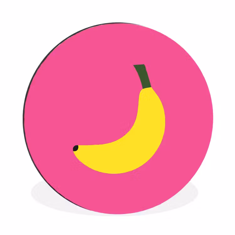 Wandcirkel - Aluminium - Banaan - Geel - Fruit — 1