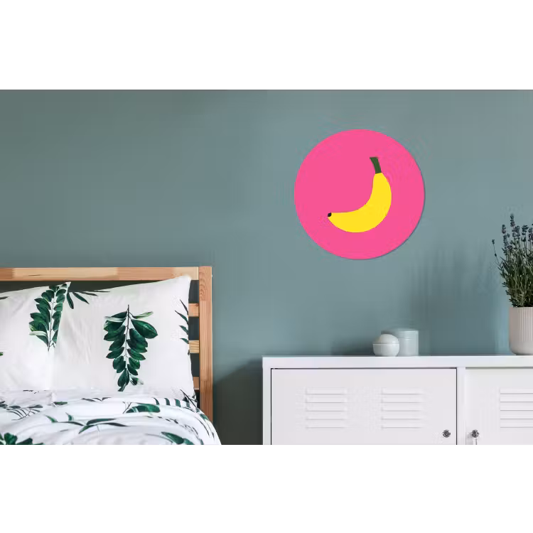 Wandcirkel - Aluminium - Banaan - Geel - Fruit — 4
