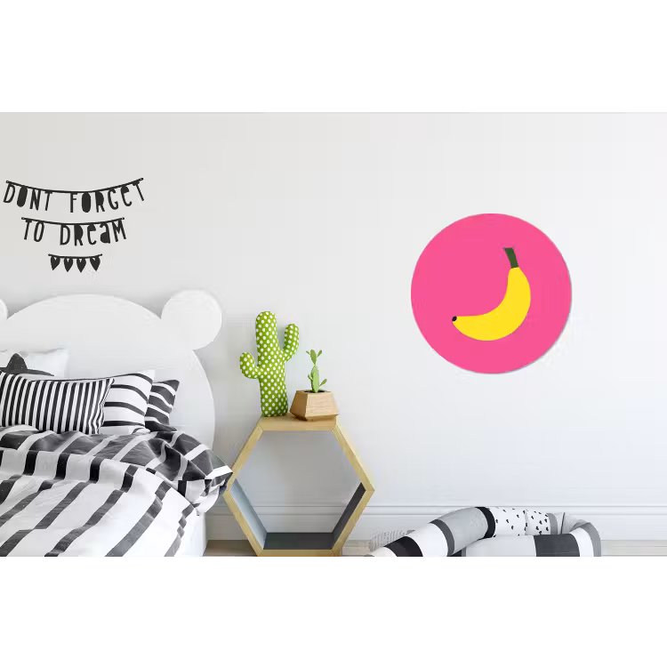 Wandcirkel - Aluminium - Banaan - Geel - Fruit — 5