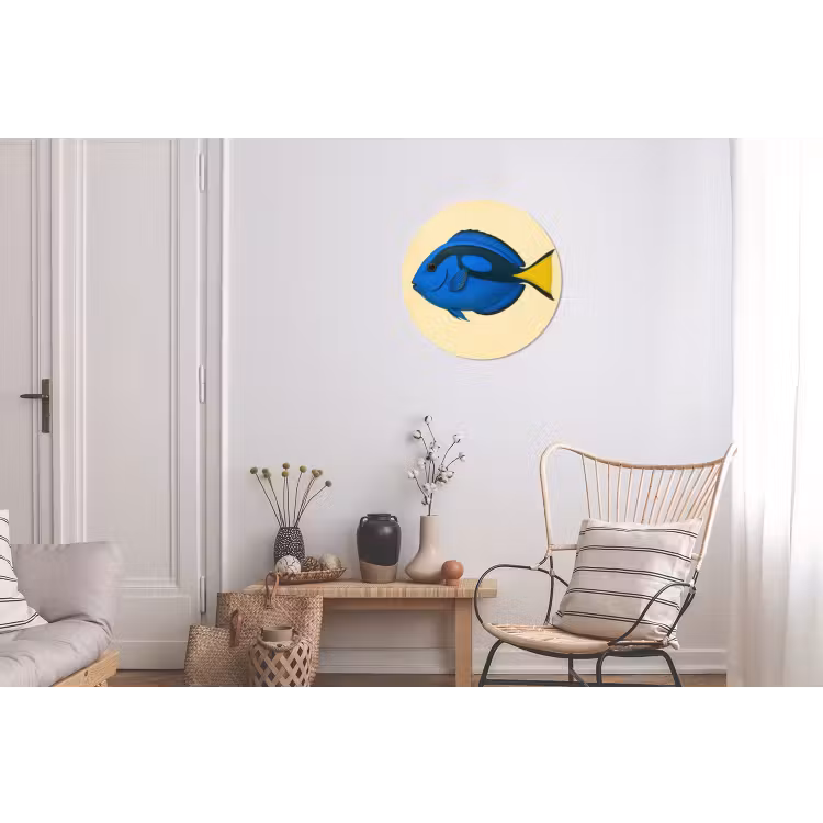 Wandcirkel - Aluminium - Blauw - Dory - Vis - Staartvin — 2