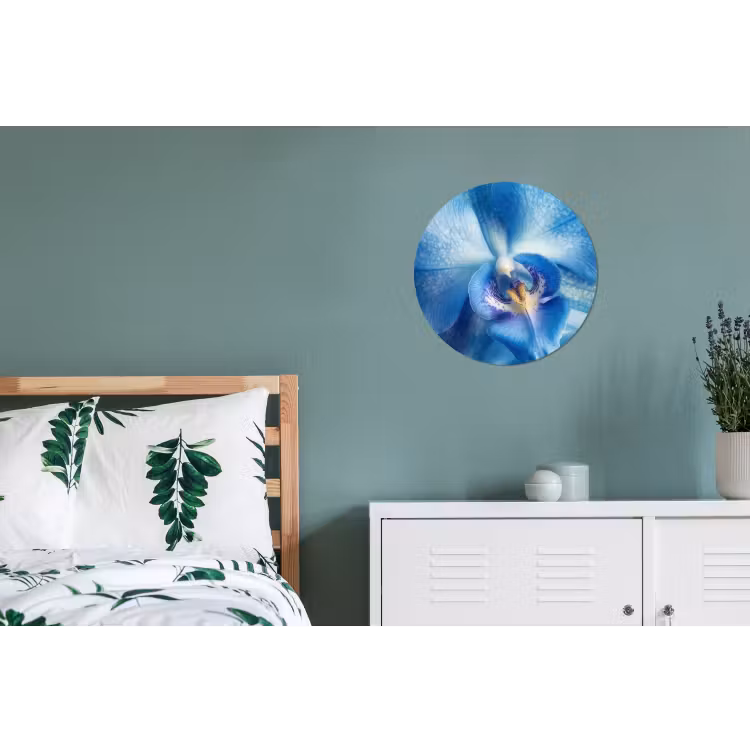 Wandcirkel - Aluminium - Blauw - Orchidee - Elegeant — 4