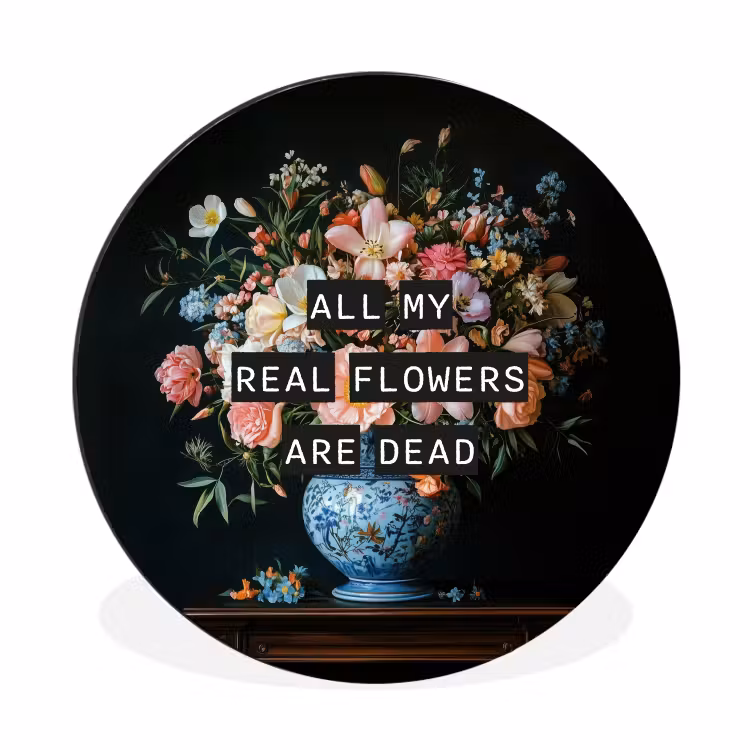 Wandcirkel - Aluminium - Bloemen - Art - Pastel - Quotes — 1