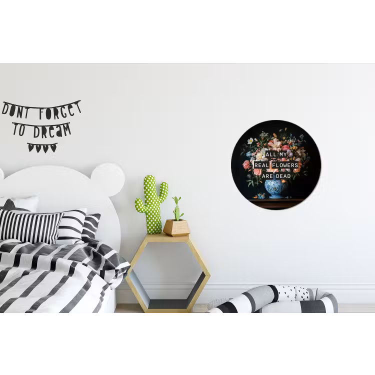 Wandcirkel - Aluminium - Bloemen - Art - Pastel - Quotes — 5
