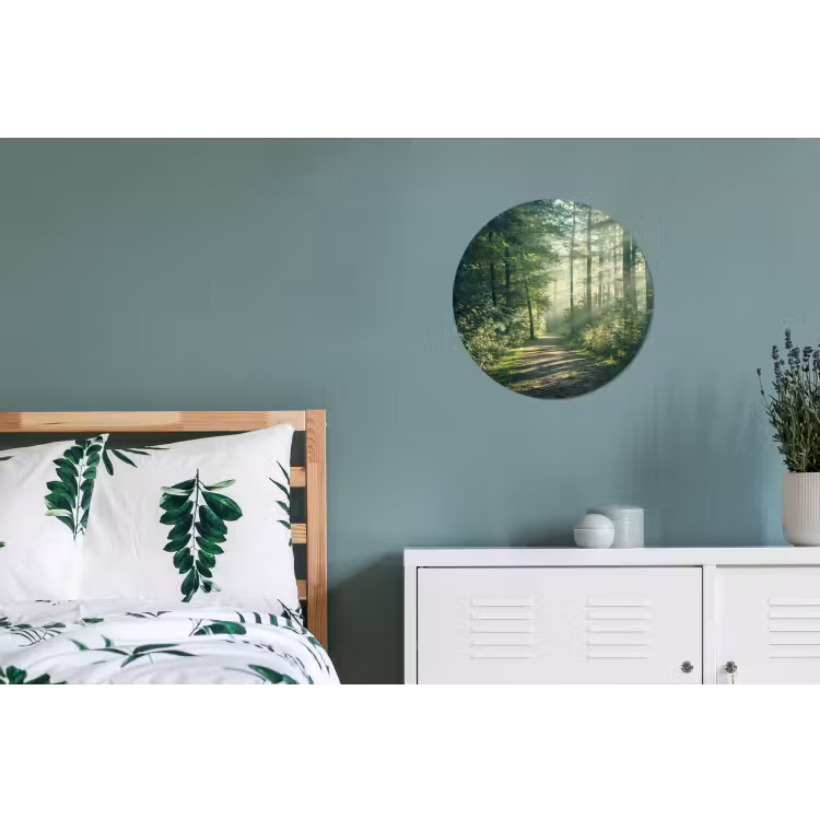 Wandcirkel - Aluminium - Bos - Pad - Zon - Bomen - Groen - Natuur — 4