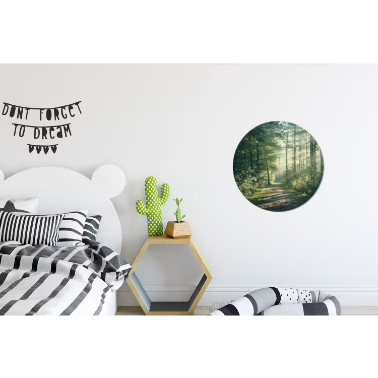 Wandcirkel - Aluminium - Bos - Pad - Zon - Bomen - Groen - Natuur — 5