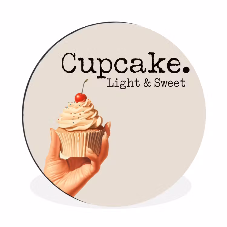 Wandcirkel - Aluminium - Cupcake - Zoet - Kers — 1