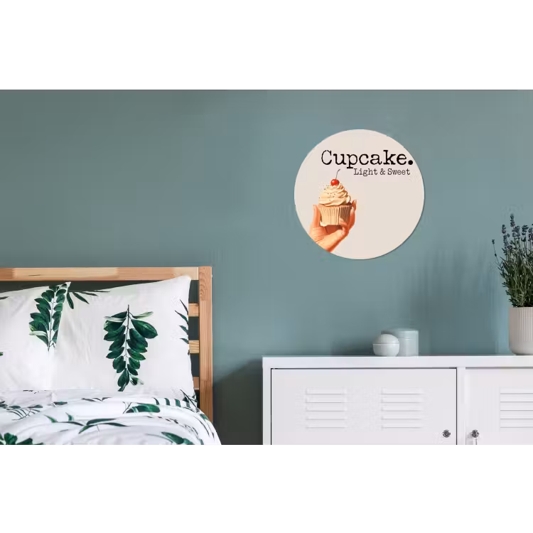 Wandcirkel - Aluminium - Cupcake - Zoet - Kers — 4
