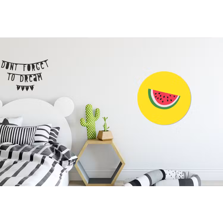 Wandcirkel - Aluminium - Fruit - Watermeloen - Geel — 5