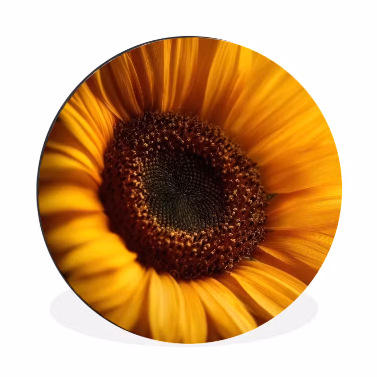 Wandcirkel - Aluminium - Geel - Zonnebloem - Zomers — 1